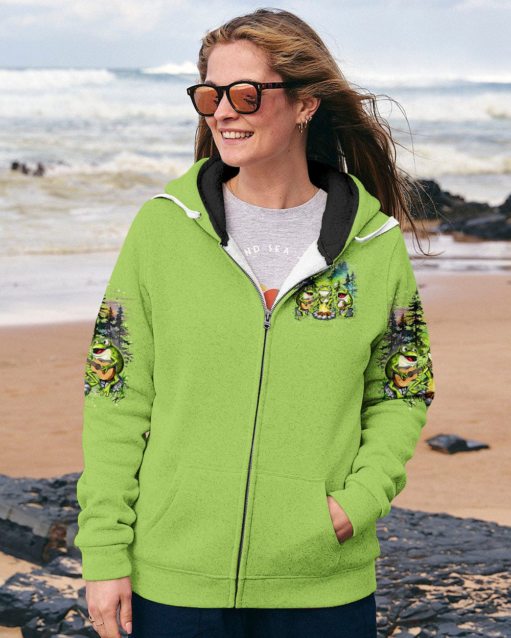 MAKING MEMORIES ONE CAMPFIRE AT A TIME FROG ALL OVER PRINT - YHDU2612241