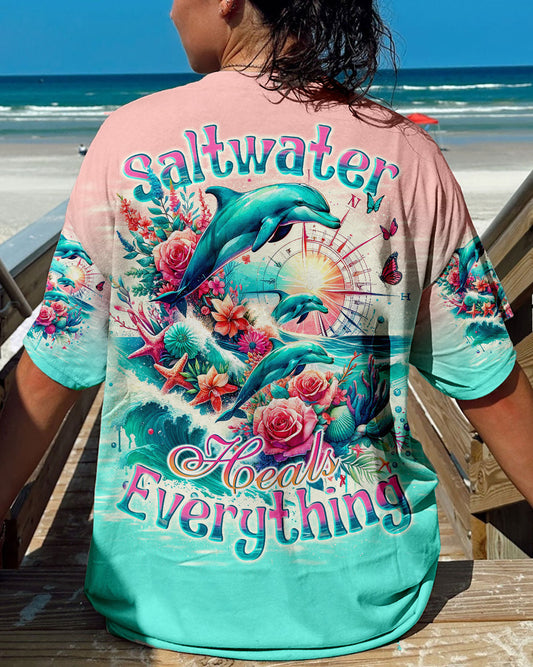 SALTWATER HEALS EVERYTHING DOLPHINS COMPASS ALL OVER PRINT - TLNO0612233