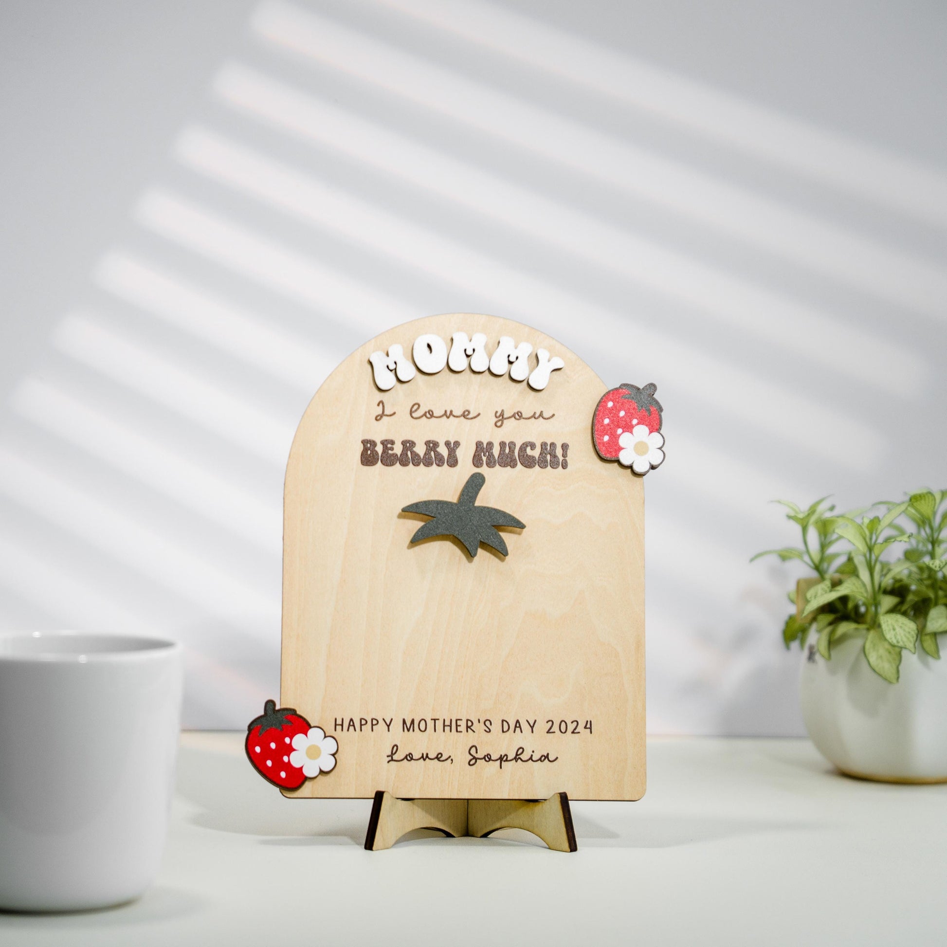 Mom Signs with Kids Names, Personalized DIY Mother's Day Handprint Wooden Sign, DIY Gift for Mum, Mother's Day Sign, Mom Gift from Kids