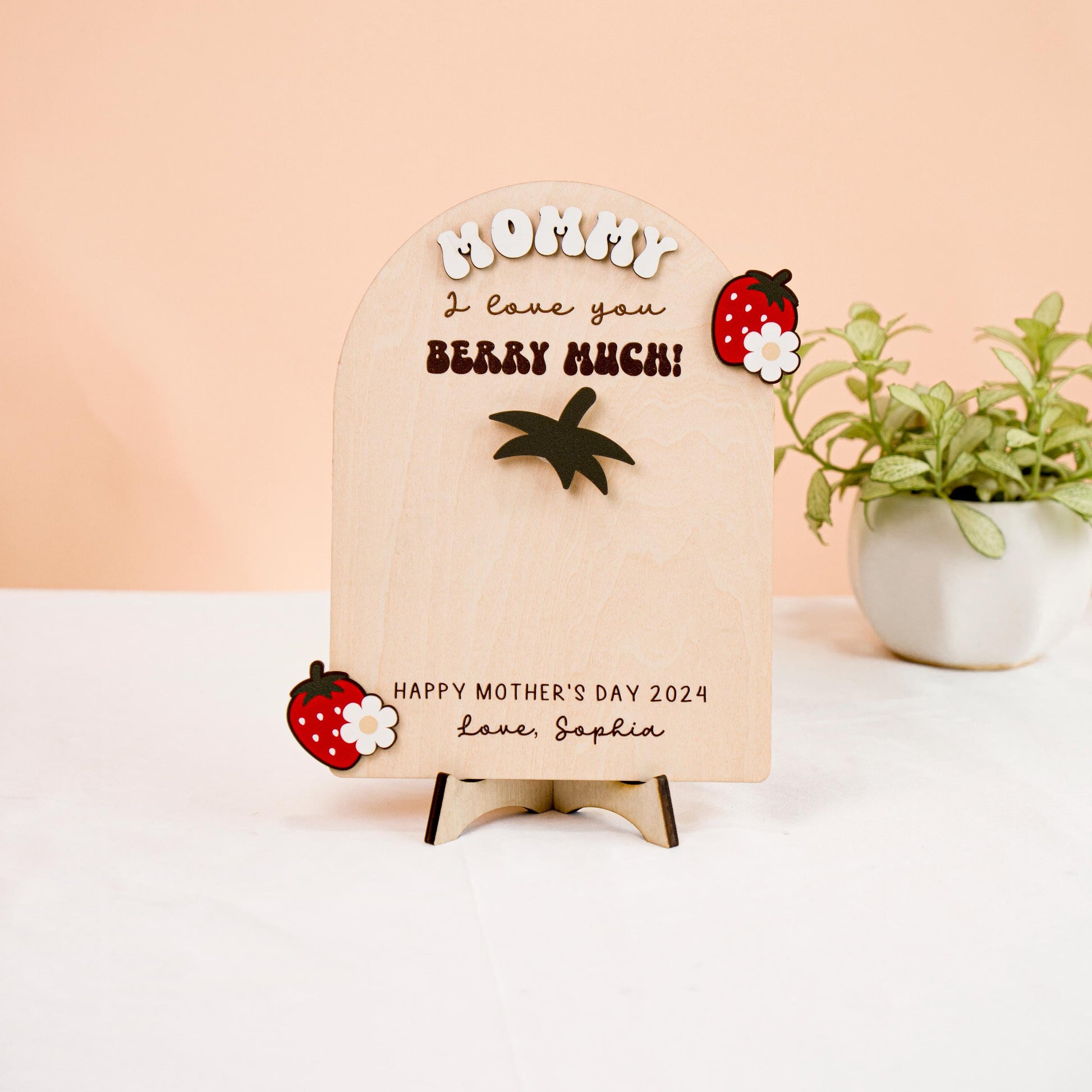 Mom Signs with Kids Names, Personalized DIY Mother's Day Handprint Wooden Sign, DIY Gift for Mum, Mother's Day Sign, Mom Gift from Kids