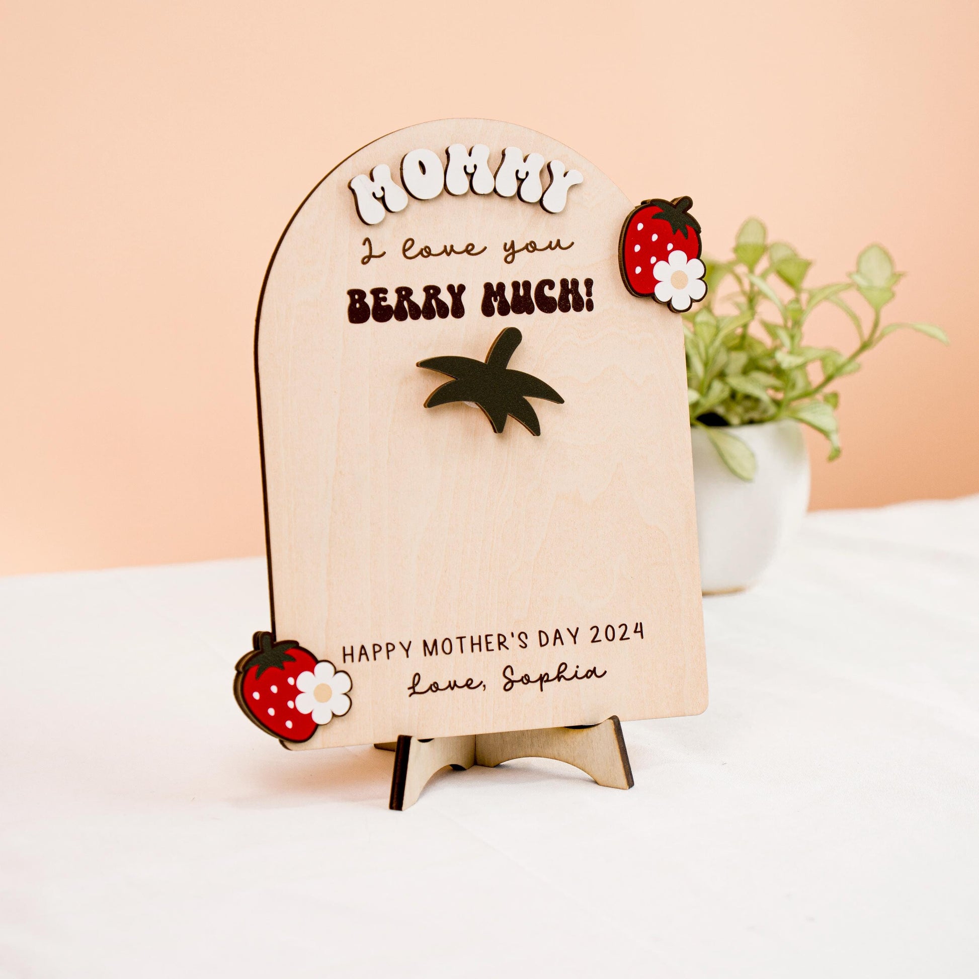 Mom Signs with Kids Names, Personalized DIY Mother's Day Handprint Wooden Sign, DIY Gift for Mum, Mother's Day Sign, Mom Gift from Kids