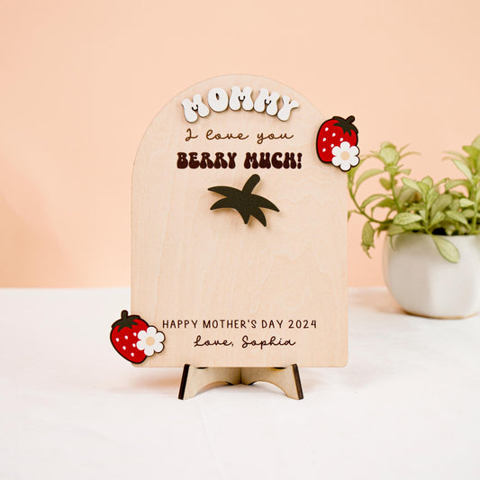 Mom Signs with Kids Names, Personalized DIY Mother's Day Handprint Wooden Sign, DIY Gift for Mum, Mother's Day Sign, Mom Gift from Kids