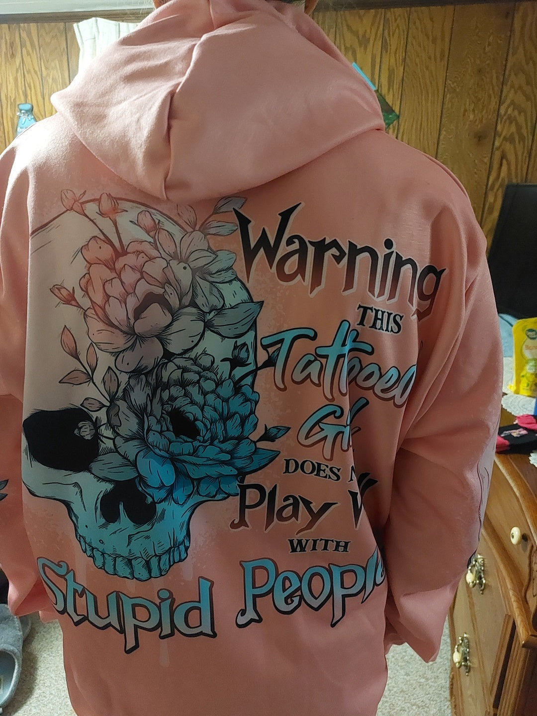 WARNING THIS TATTOOED GIRL PINK ALL OVER PRINT - TLNO1711222