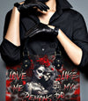 LOVE ME LIKE MY DEMONS DO LEATHER HANDBAG - YHDU0409244