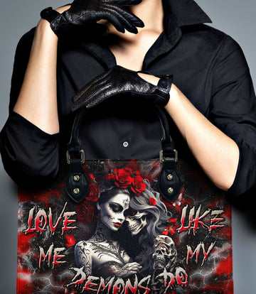 LOVE ME LIKE MY DEMONS DO LEATHER HANDBAG - YHDU0409244