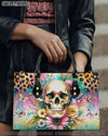 SKULL FLOWERS LEATHER HANDBAG - YHDU2606244