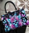 SKULL ROSES LEATHER HANDBAG - YHDU1406243
