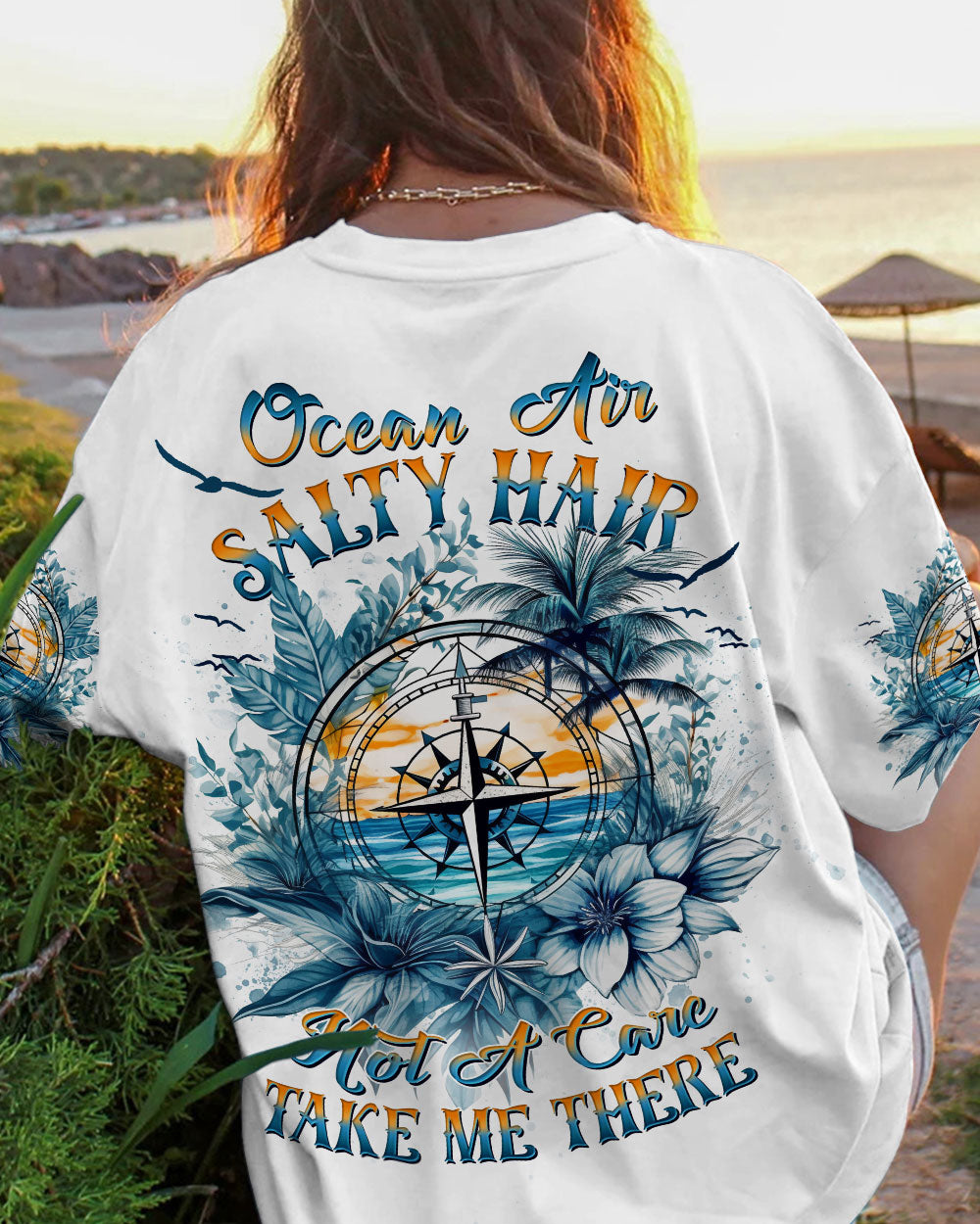 OCEAN AIR SALTY HAIR COMPASS ALL OVER PRINT - YHDU0106232
