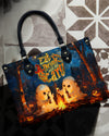 Eat Drink And Be Scary Halloween Leather Handbag