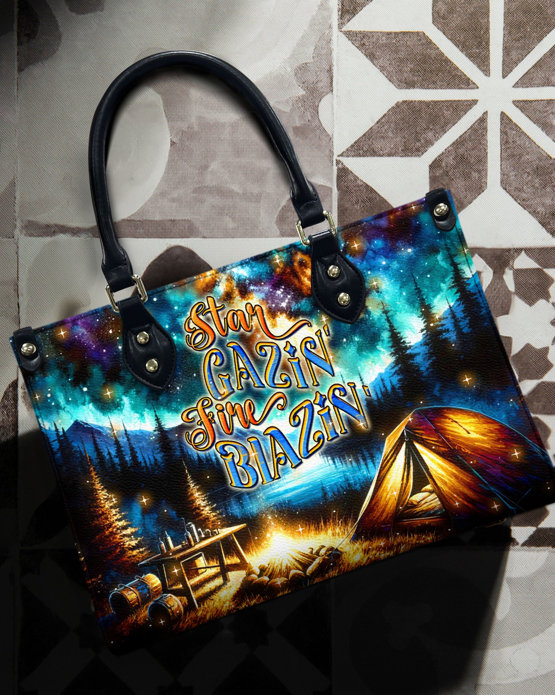 Bigcrowns STAR GAZIN' FIRE BLAZIN' LEATHER HANDBAG YHDU1807241