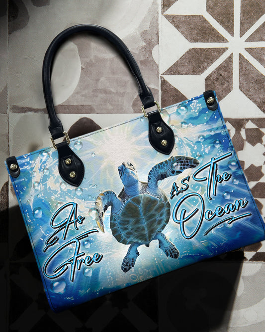 Ocean Turtle Leather Handbag