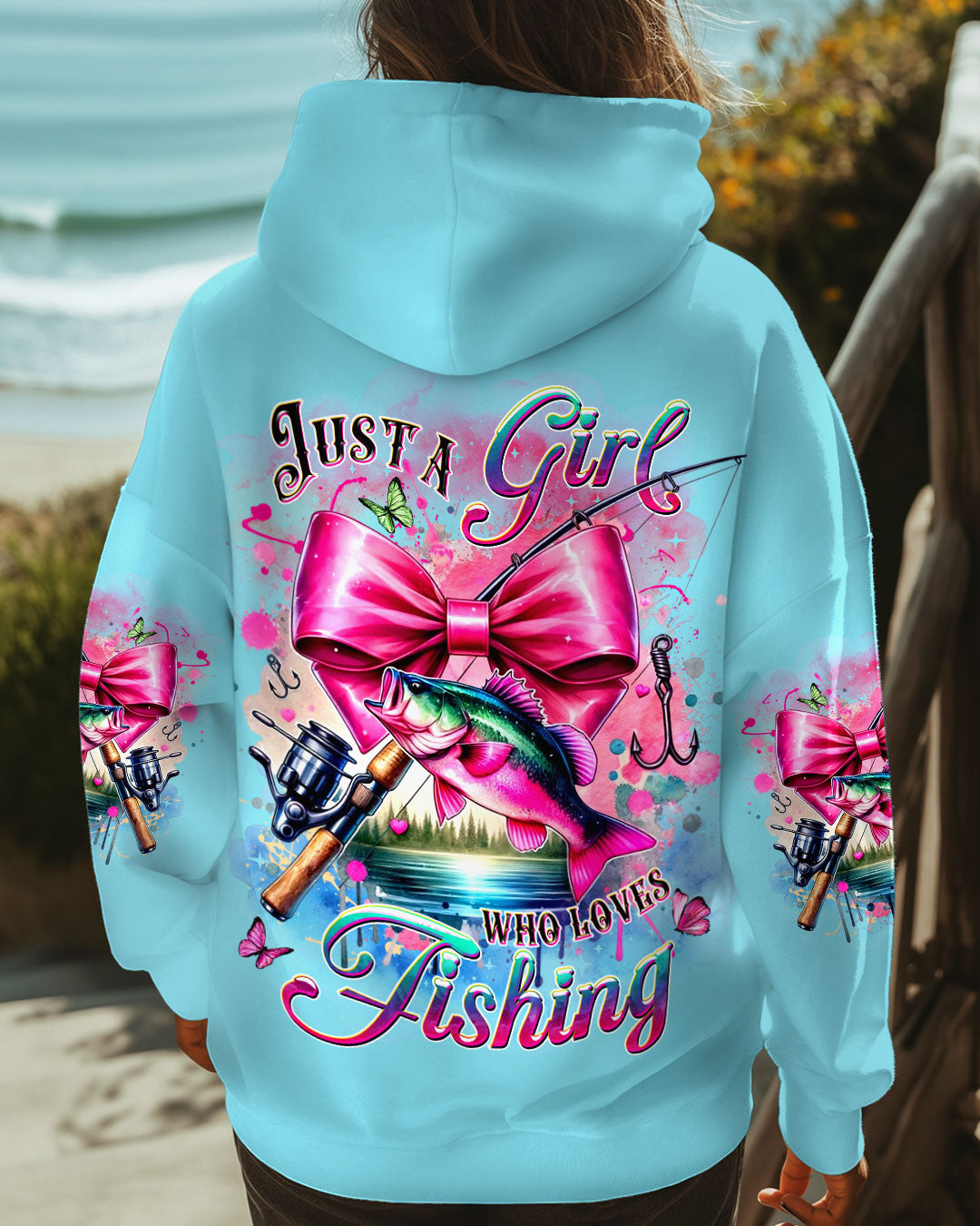 JUST A GIRL WHO LOVE FISHING ALL OVER PRINT - YHDU2911241