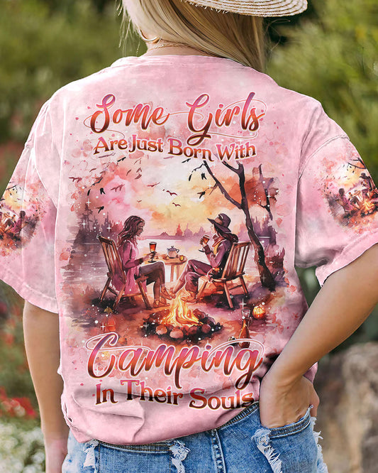 SOME GIRLS ARE JUST BORN WITH CAMPING ALL OVER PRINT - YHDU2908231