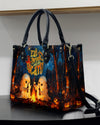 Eat Drink And Be Scary Halloween Leather Handbag
