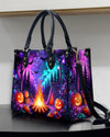 Glowing Campfire Halloween Leather Handbag