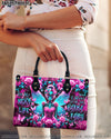 KARMA FAIRY SKELETON ROSE LEATHER HANDBAG - YHDU0506244