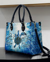 Ocean Turtle Leather Handbag