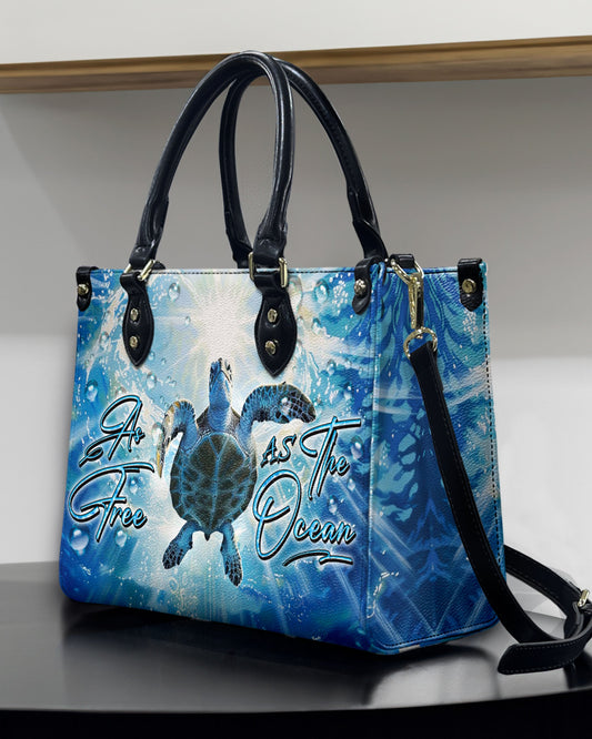 Ocean Turtle Leather Handbag