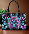 SKULL ROSES LEATHER HANDBAG - YHDU1406243