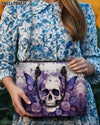 SKULL FLORAL LEATHER HANDBAG - YHDU1007241