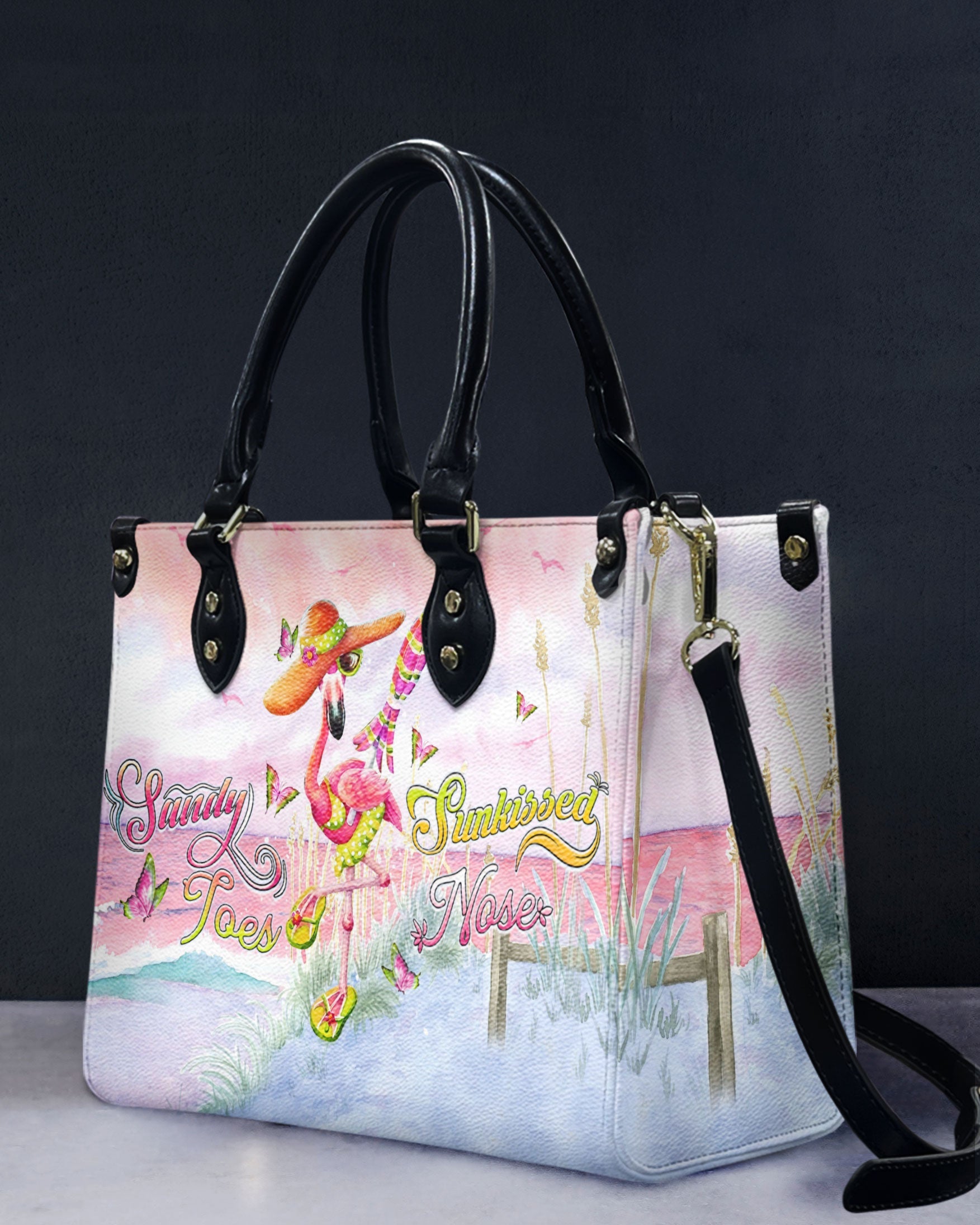 Bigcrowns SANDY TOES SUNKISSED NOSE FLAMINGO LEATHER HANDBAG YHDU2703245