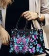 SKULL ROSES LEATHER HANDBAG - YHDU1406243