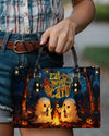 Eat Drink And Be Scary Halloween Leather Handbag