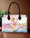 Sandy Toes Sunkissed Nose Flamingo Leather Handbag
