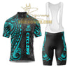 BigCrowns |  Maori Style Cyan Sleeve Custom Name Cycling Kit