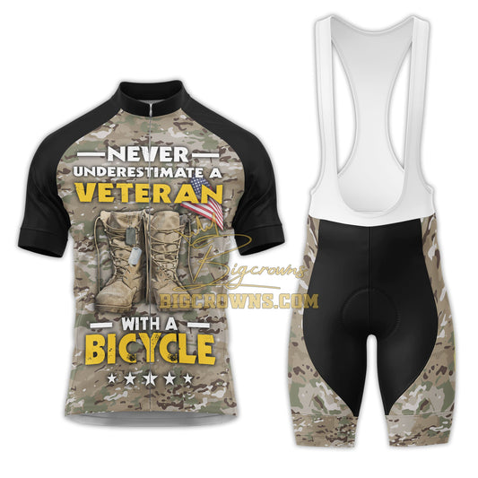 BigCrowns |   Veteran With Bicycle Sleeve Cycling Kit