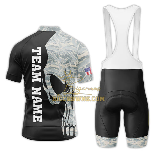 BigCrowns |  Gray Skull Sleeve Custom Name Cycling Kit