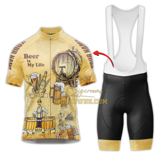 BigCrowns |  Beer Is Life Sleeve Custom Name Cycling Kit