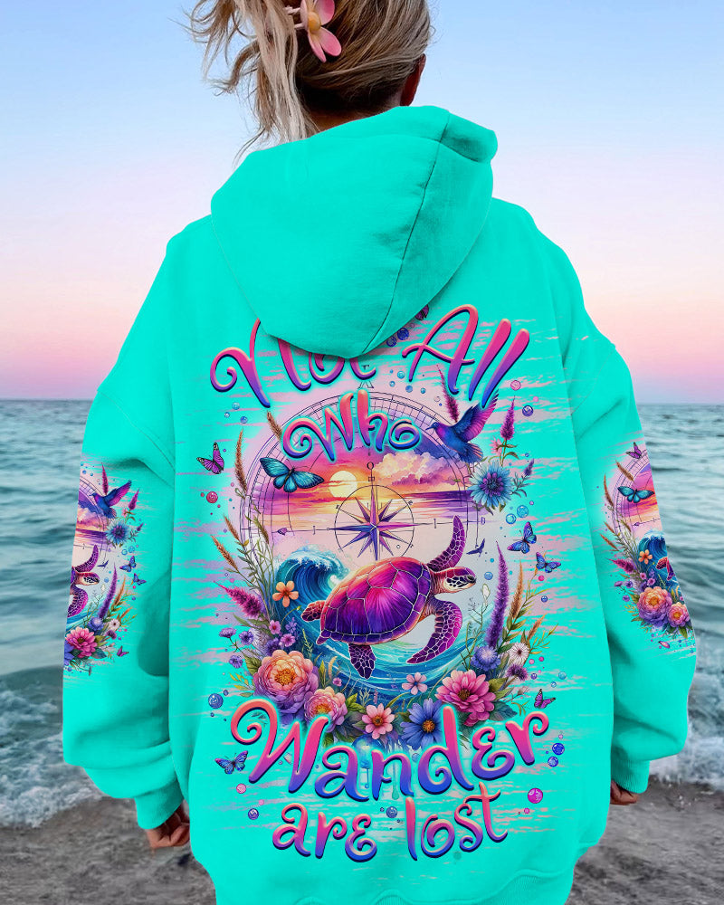 NOT ALL WHO WANDER ARE LOST COMPASS TURTLE ALL OVER PRINT - TLNZ0712231