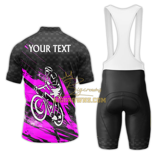 BigCrowns |  Cycling Is Life Purple Sleeve Custom Name Cycling Kit