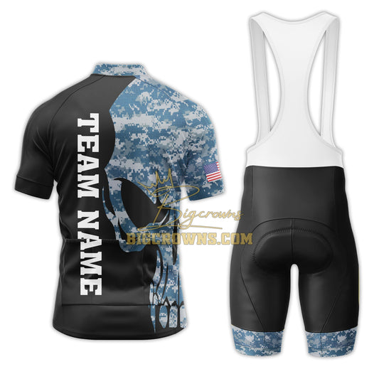 BigCrowns |  Navy Skull Sleeve Custom Name Cycling Kit