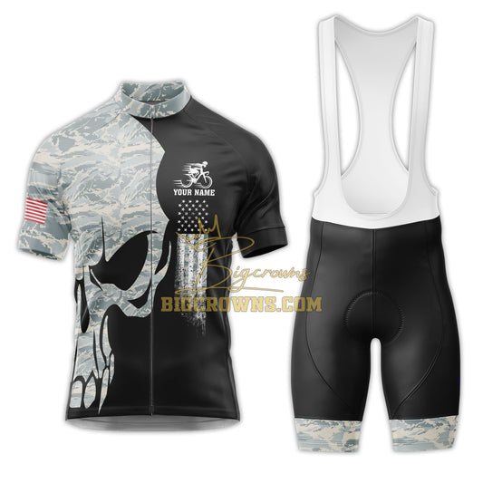 BigCrowns |  Gray Skull Sleeve Custom Name Cycling Kit