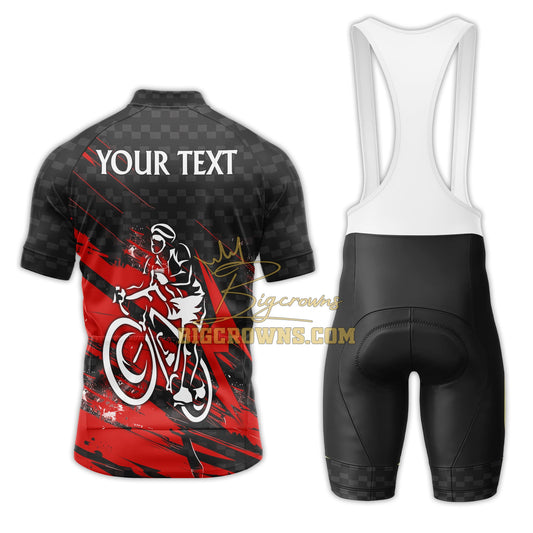 BigCrowns |  Cycling Is Life Red Sleeve Custom Name Cycling Kit
