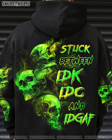 STUCK BETWEEN IDK IDC AND IDGAF SKULL ALL OVER PRINT - YHHN2303231