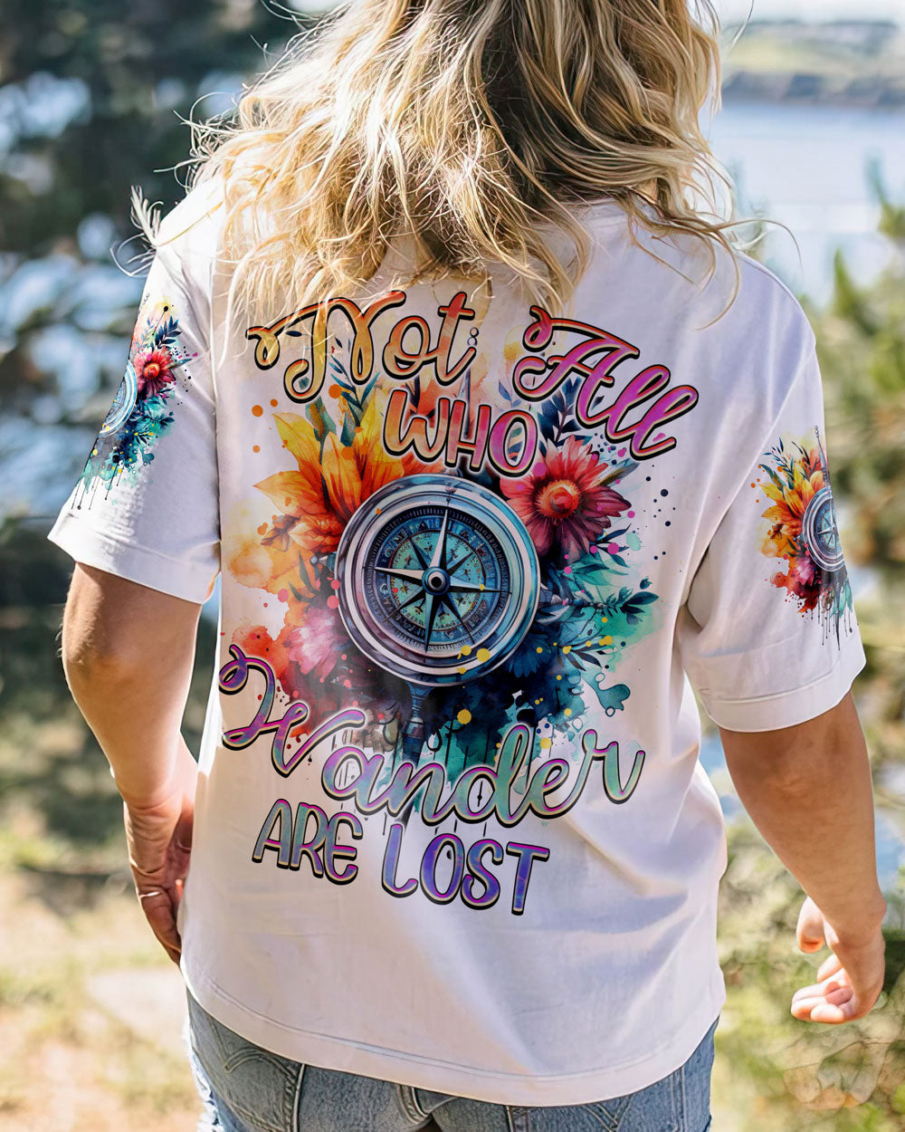 NOT ALL WHO WANDER ARE LOST COMPASS ALL OVER PRINT - TYTM0808233