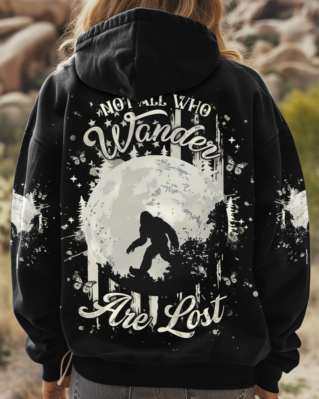 NOT ALL WHO WANDER ARE LOST BIGFOOT COMPASS ALL OVER PRINT - YHHG2911241