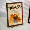 Mom Puzzle Sign With Holder, Mother's Day Gift From Kids, You Are The Piece That Holds Us Together, Personalized Unique Engraved Wood Sign