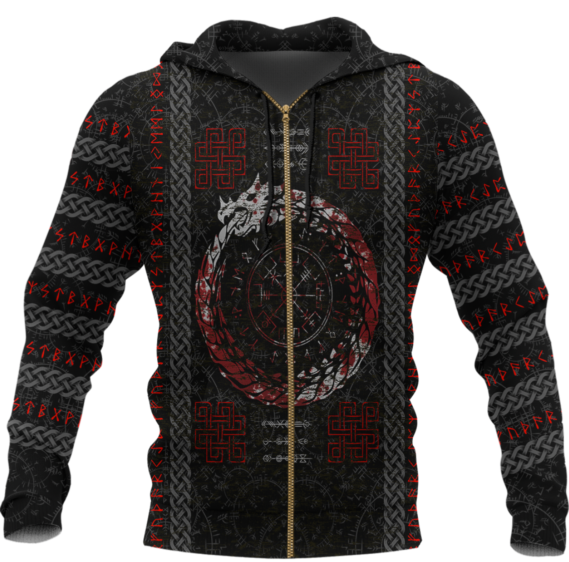 Dragon Vegvisir Blood with Runic Scandinavian
