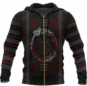 Dragon Vegvisir Blood with Runic Scandinavian