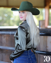 OLIVE SATIN PERFORMANCE RODEO SHIRT