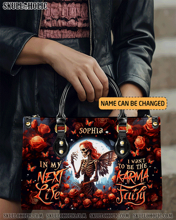 KARMA FAIRY SKELETON ROSE MOON LEATHER HANDBAG - TLNO2903243