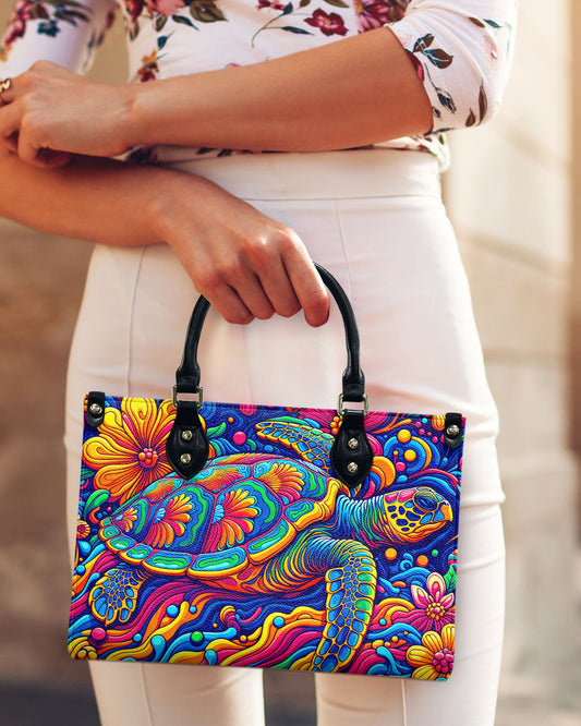 Colorful Turtle Leather Handbag