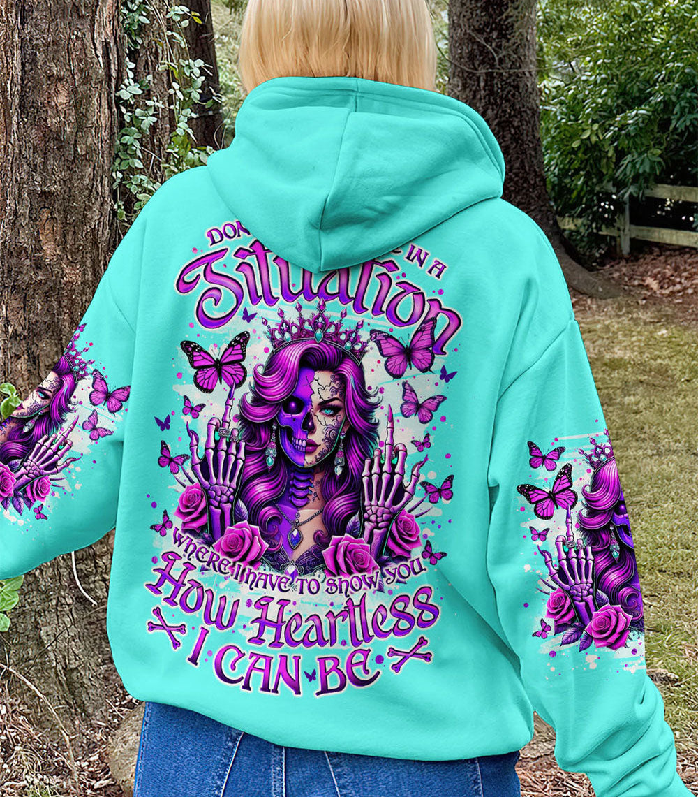 HOW HEARTLESS I CAN BE  SKULL LADY ALL OVER PRINT - TLNO0403251