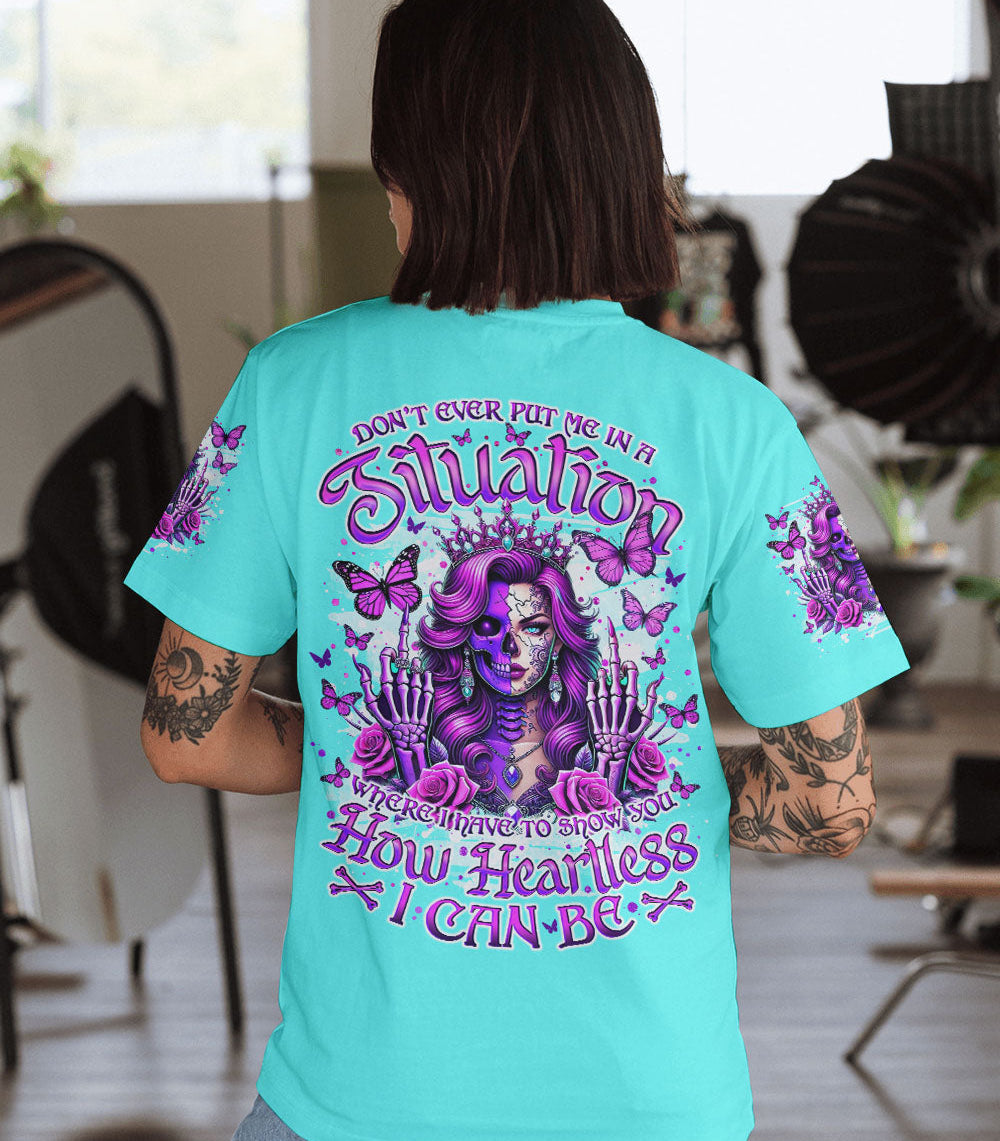 HOW HEARTLESS I CAN BE  SKULL LADY ALL OVER PRINT - TLNO0403251