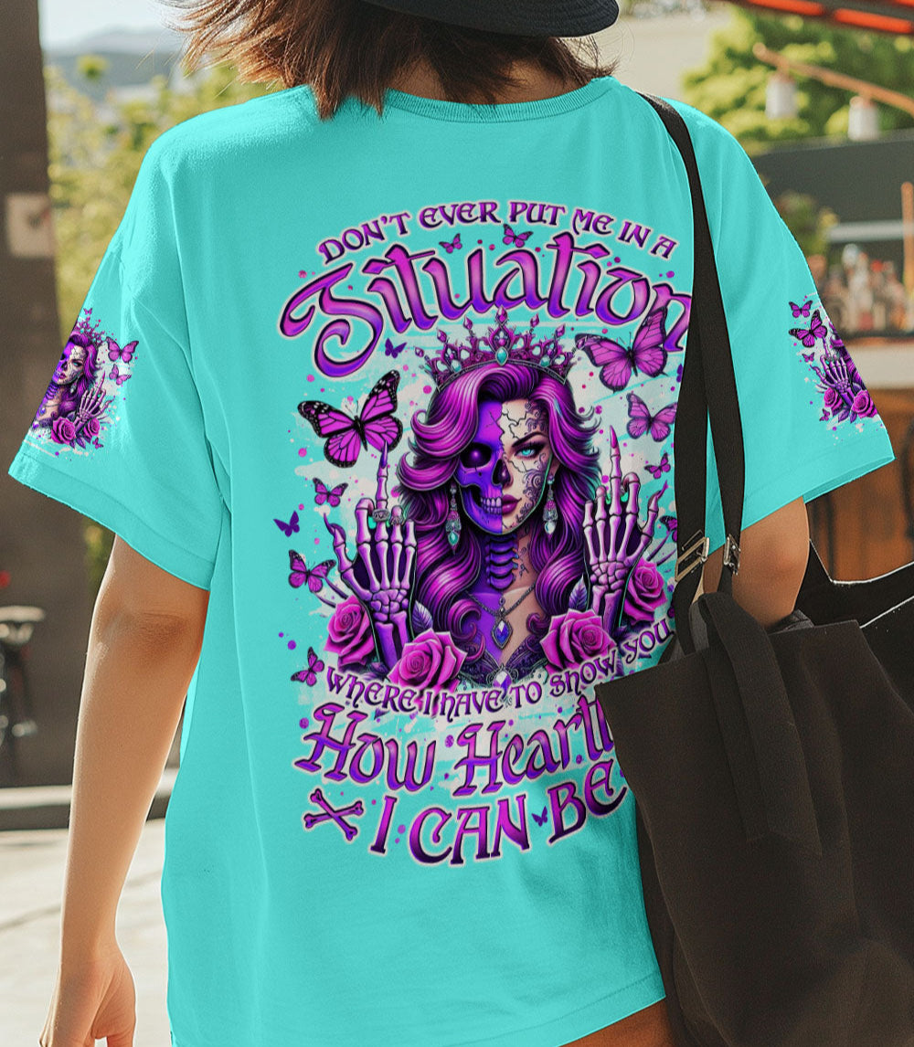 HOW HEARTLESS I CAN BE  SKULL LADY ALL OVER PRINT - TLNO0403251