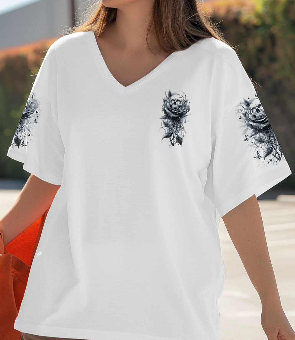 THE GOOD GIRL IN ME GOT TIRED SKULL MESSY BUN TIE DYE ALL OVER PRINT - TLNO06023251